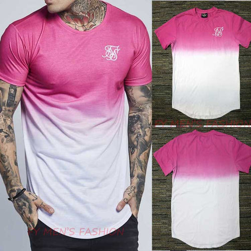 2018 The Latest  silk siksilk T shirt black white red spot long style Hip Hop T-shirt shirts Tops Men Longline tees With
