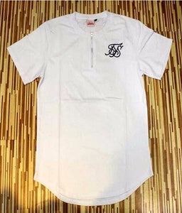 2018 The Latest  silk siksilk T shirt black white red spot long style Hip Hop T-shirt shirts Tops Men Longline tees With