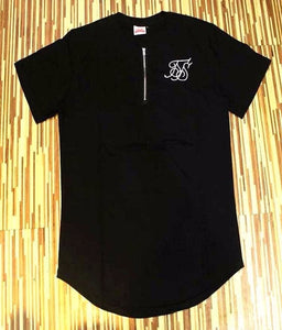 2018 The Latest  silk siksilk T shirt black white red spot long style Hip Hop T-shirt shirts Tops Men Longline tees With