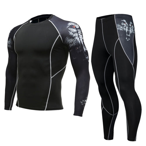 2018 Top quality new thermal underwear men's Compression tight sets fleece sweat quick-drying thermal underwear men's clothing